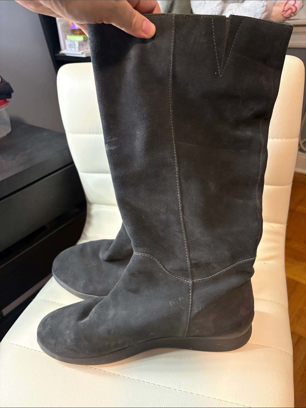 Women's Tall Suede Knee Boots - Black